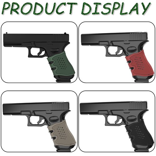 Ltnsimy 4Pack Glock Grip Tactical Pistol Holster Rubber Grip Glove Sleeve Anti-Slip for Glock 17, 19, 19x, 20, 21, 22, 23, 25, 31, 32, 34, 35, 37, 38, 41, 43x, 44, 45, 48 Pistols Accessories