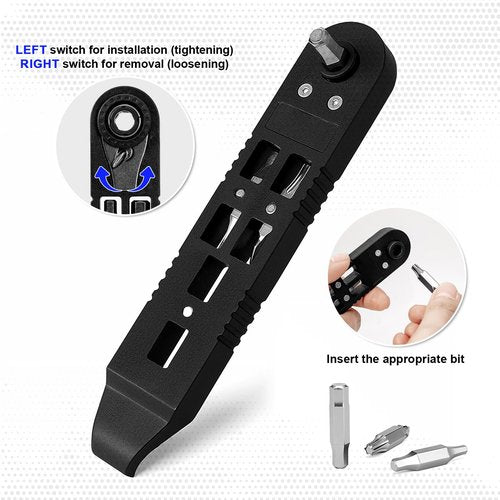 Gylbuz Bike Tire Levers Kit - 14 IN 1 Portable Bike Multitool with Mini Ratchet Wrench, Bike Tire Levers, Cone Wrenches & File Blade for MTB, Road Bicycle