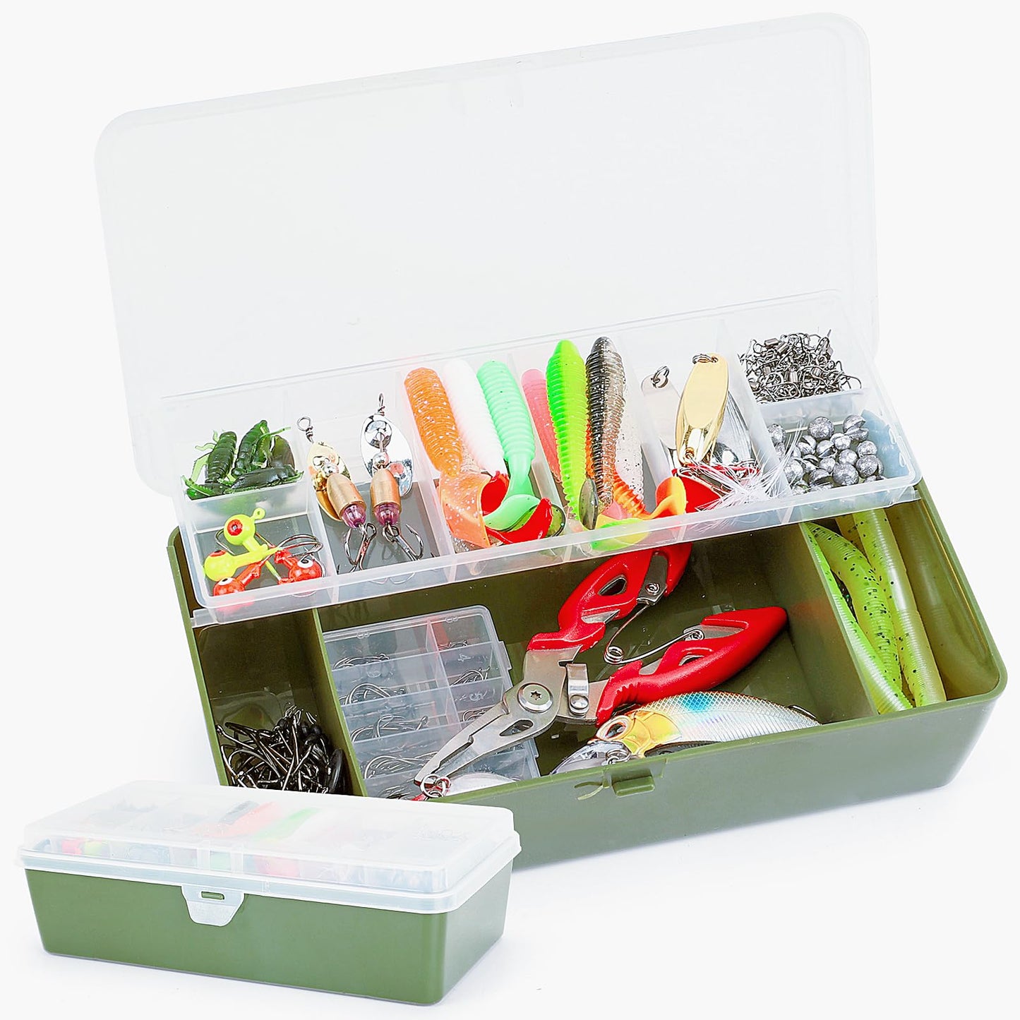 TCMBY 236Pcs Fishing Lures Tackle Box with Tackle Included, Crankbaits, Spoon, Hooks, Weights & Accessories, Casting Fishing Gear for Bass, Trout