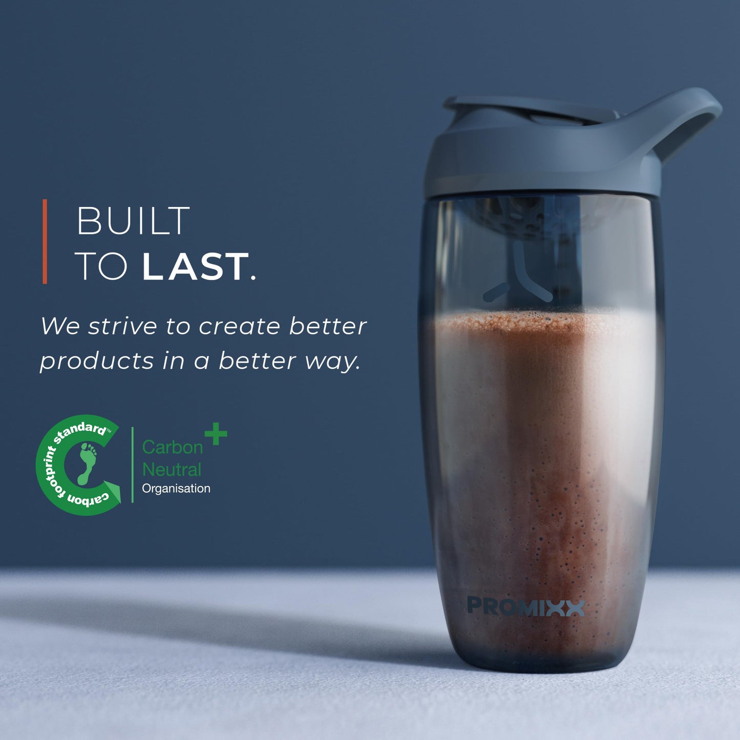 Promixx Pursuit Protein Shaker Bottle, 32 oz Beverage Shaker Cup, Silent No-Ball Mixer, Leak-Proof Lid, BPA/BPS & Phthalate-Free ECOZEN, Easy-Clean for Protein Shakes, Pre & Post-Workout Smoothies