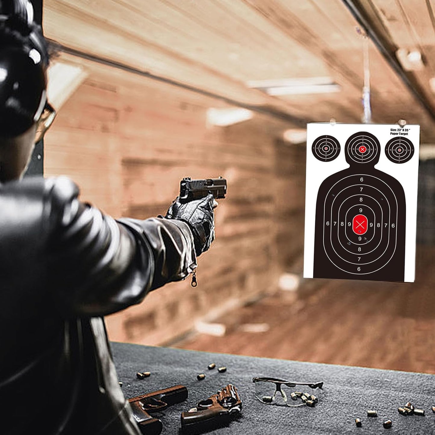 23x35 Inch Silhouette Shooting Targets - Reactive Paper Targets with Instant Hit Visibility for Indoor/Outdoor Pistol, Rifle, BB Guns, Airgun Practice
