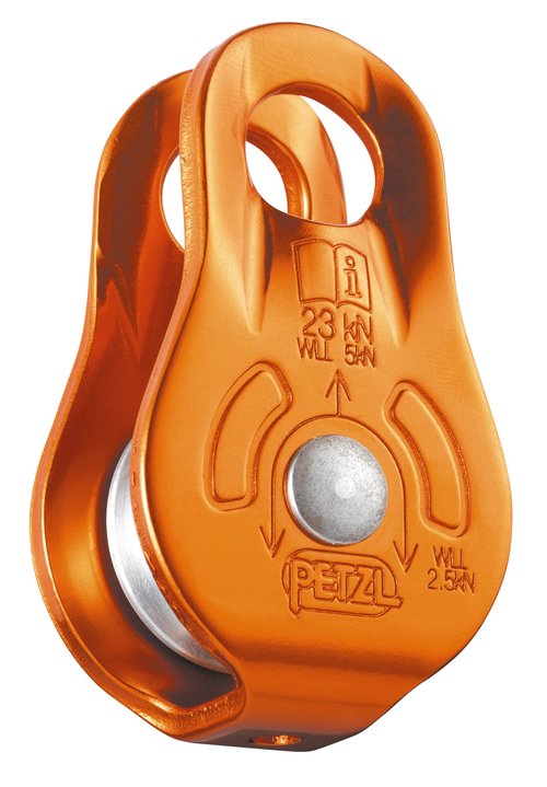 PETZL FIXE Pulley - Versatile Compact Pulley With Fixed Side Plates for Hauling and Rigging - Orange