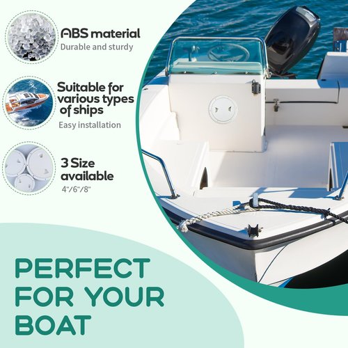 Smartmarine 2Pcs Boat Hatch White 4"6"8" Round Non Slip Inspection Hatch w/Detachable Cover for Marine Boat Yacht Truck RV (6")