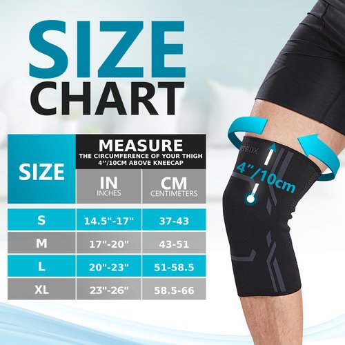 Knee Compression Sleeve for Men and Women (2 Pack), Knee Support Brace for Running and Work out (Medium)