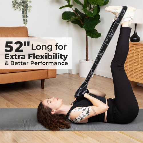 KSDD Yoga Strap with Loops for Stretching – Multi-Loop Flexibility Trainer & Physical Therapy Strap Stretch Band, Leg Stretcher & Pilates Stretching Equipment