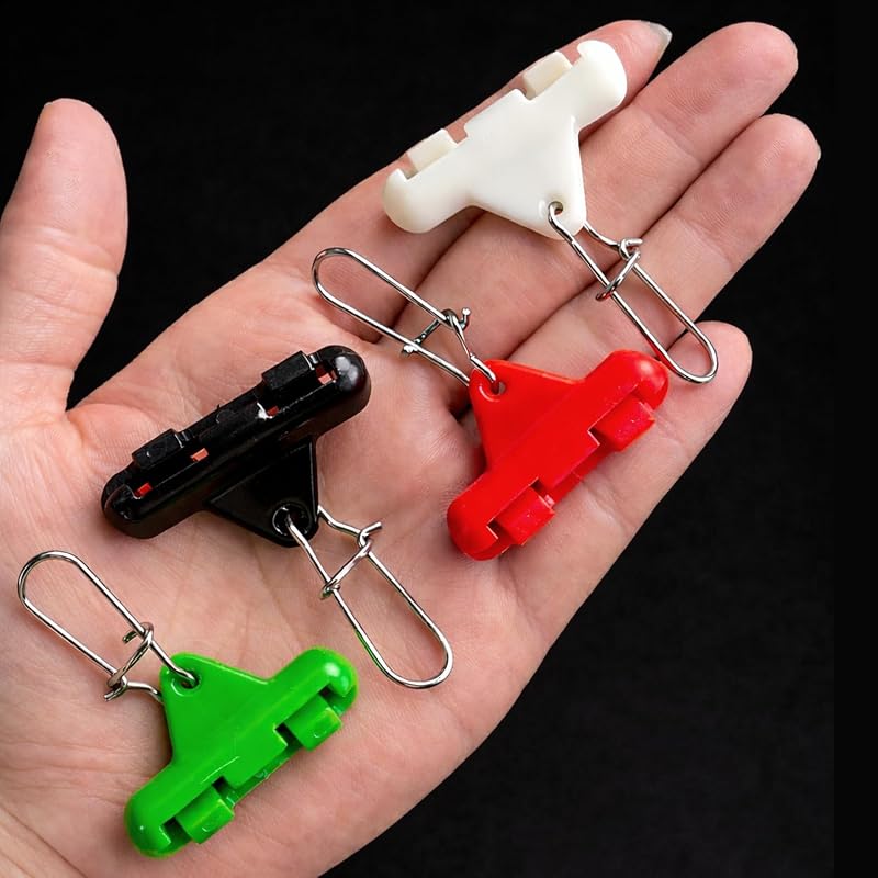 Vipfish Sinker Slides with Weight Bumpers - No-Twist Clip-On Sinker Slider for Easy Weight Change (Green, 36+36 pcs) Catfish Carolina Rig
