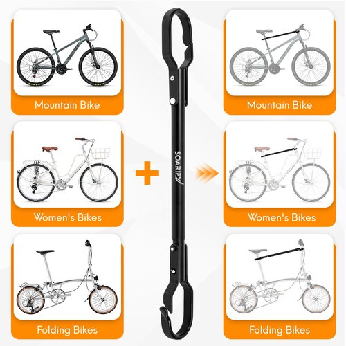 Soarify Hitch Bike Rack Mounts on Car, SUV, RV, 2" Hitch Receiver, 4 Bike Capacity, 143 lbs Load, Tilt Release, Rubber Straps, Included Bike Cross BAR Adapter