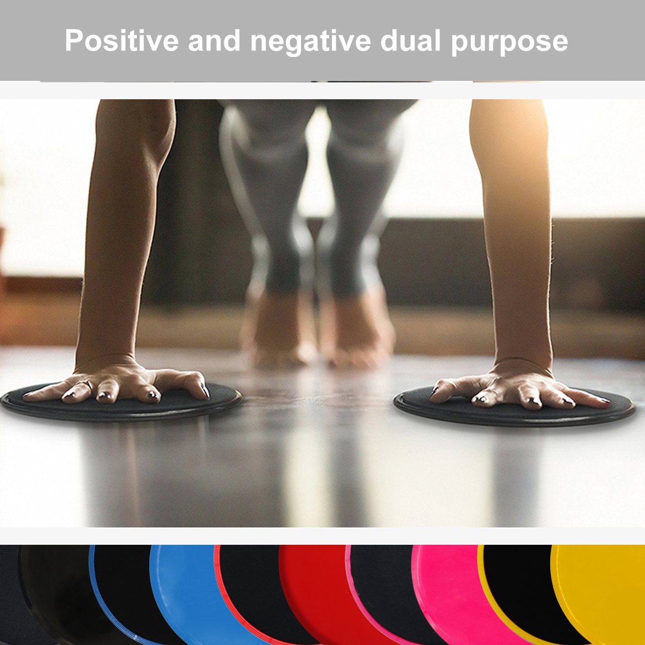 IDEALUX Exercise Sliders Set of 2 Core Sliders, Dual Sided Use on Carpet or Hardwood Floor, Low-Impact Exercises to Strengthen Core, Abs, Full Body Workout, Compact for Gym, Home, Travel (Red)
