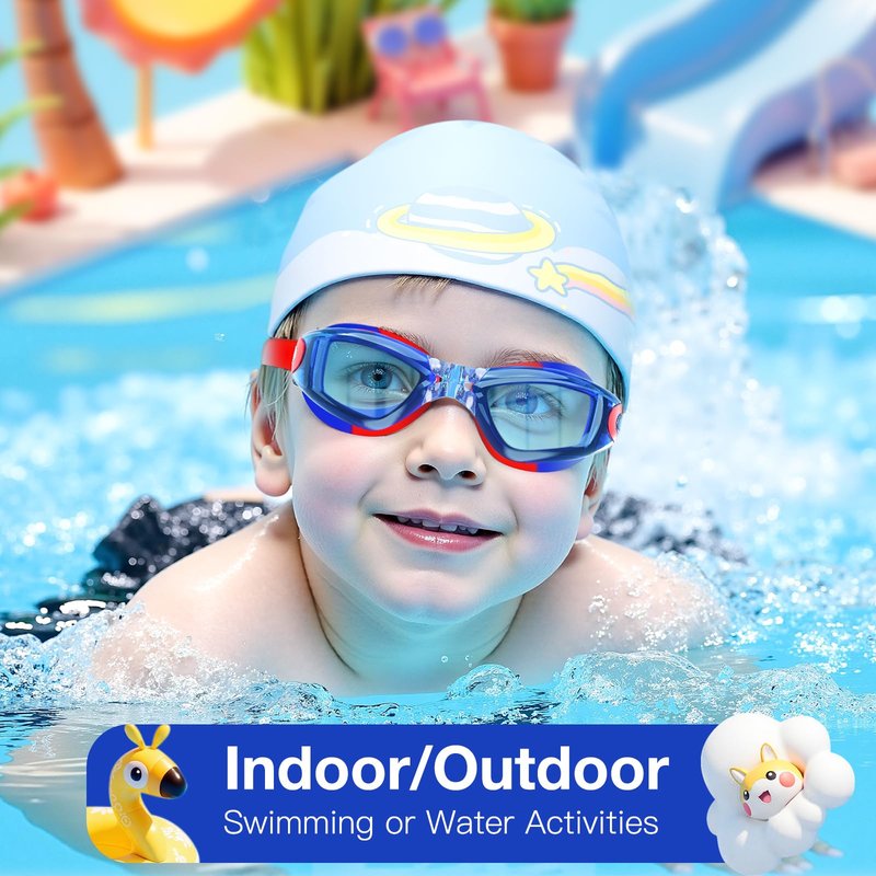 Braylin Kids Swim Goggles, 2-Pack Swimming Goggles for Children, Teens, Boys or Girls, UV Protection Swim Pool Goggle