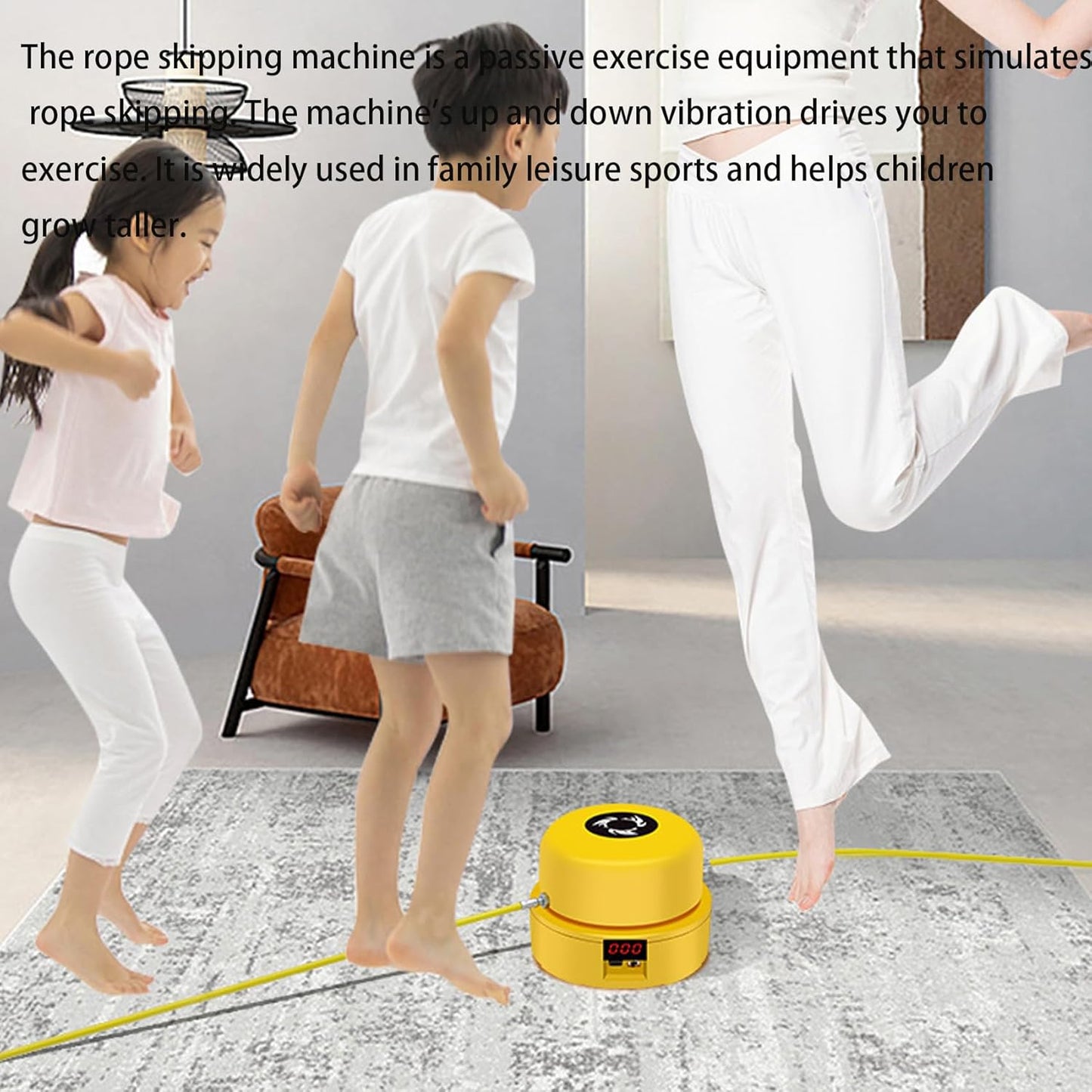 Hyperhop Auto Jump Trainer, Automatic Rope Skipping Machine, Jump Rope Machine, Rechargeable Fitness Jump Ropes Sports for Multi-Person Entertainment,Suits for Family, Gym, Office