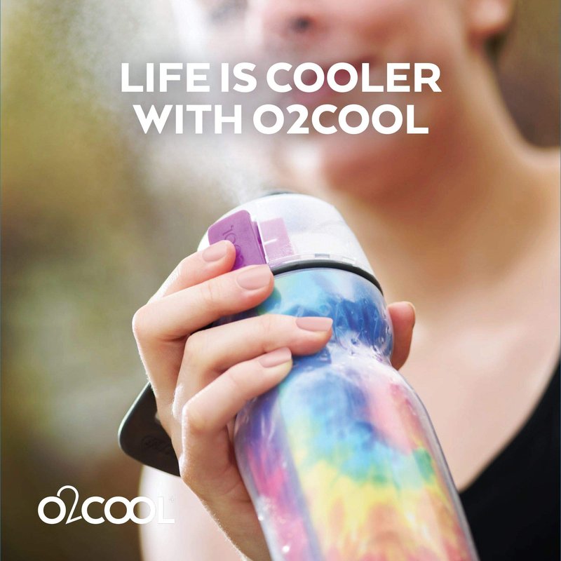 O2COOL Mist 'N Sip Misting Water Bottle 2-in-1 Mist And Sip Function With No Leak Pull Top Spout Reusable Sports Water Bottle - 20 oz (Celestial Purple)