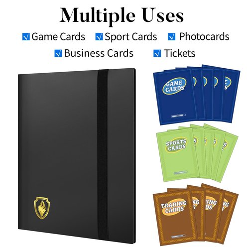 Card Binder 9 Pocket, Fabmaker 396 Pockets Trading Card Binder, Premium Collector Card Album for Standard Cards, Side Loading Card Collection Folder for MTG, TCG, Game Cards, Sport Cards, Black