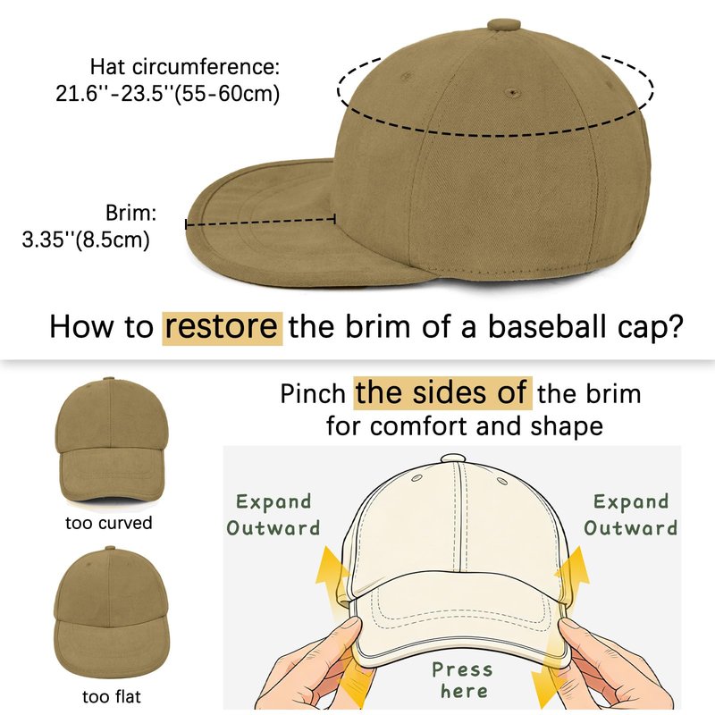 ZOORON Baseball Cap Golf Dad Hat Soft Brim Original Classic Low Profile Cotton Hat Plain Cap Men Women