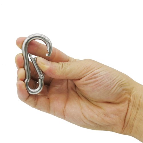 Outmate Marine Grade 316 Stainless Steel Carabiners -2.76 inch Heavy Duty, Durable & Rust-Free Clips for Gym, Swing, Dog Leashes, Hammocks, Keychains, and More(316 M7,Pack of 6)