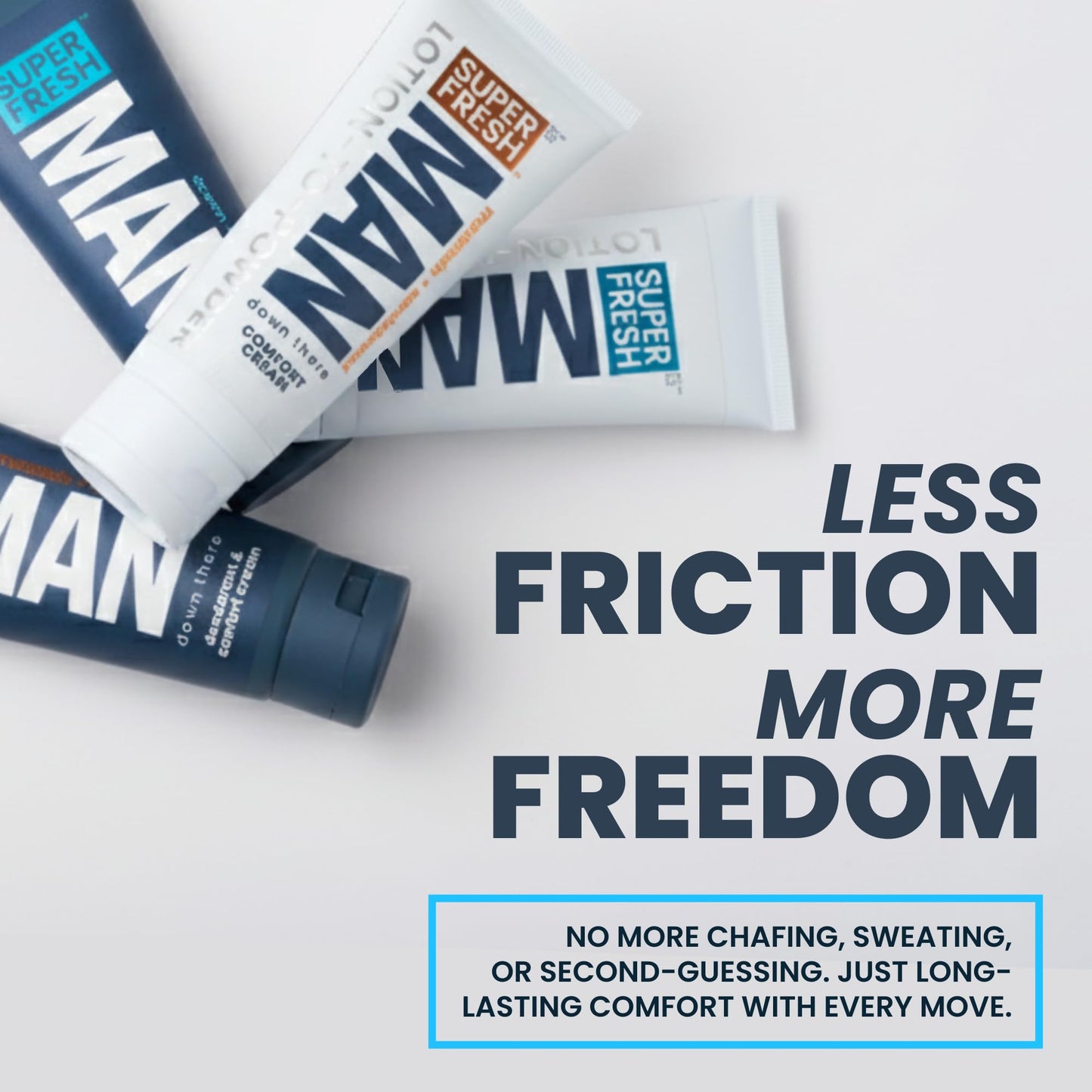 Super Fresh Man Parts Ball Deodorant for Men | POWDER LOTION | Mens Hygiene Cream for Groin, Butt, & Body | Fresh Control Odor, Anti Chafing, Stop Itch, Absorb Sweat | Aluminum Free