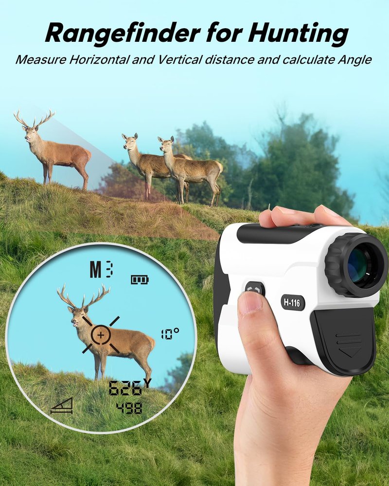 WOSPORTS Golf Rangefinder with Slope - 1200/1500 Yards Range Finder Golf with Magnetic Strap, Flag Pole Locking Vibration, 6X Magnification