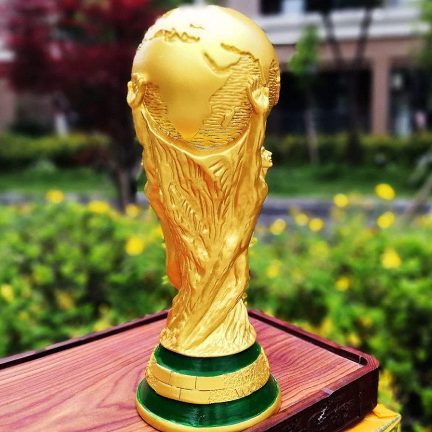 2022 World Cup Trophy Replica, Gold Resin Soccer Collectible for Desktop & Office