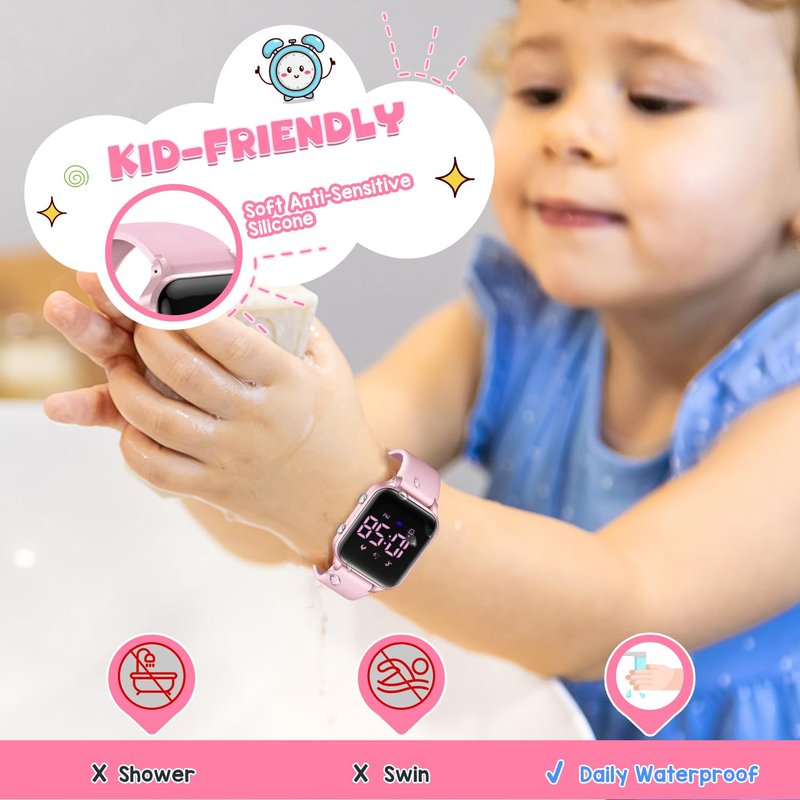 Timever Kids Digital Watches for Boys Girls, Sports Watch with Fitness Tracker, Pedometer, Alarm Clocks, Stopwatch, No App Needed Waterproof Kids Watch, Gift for Teens Student Girls Boys Ages 5-14