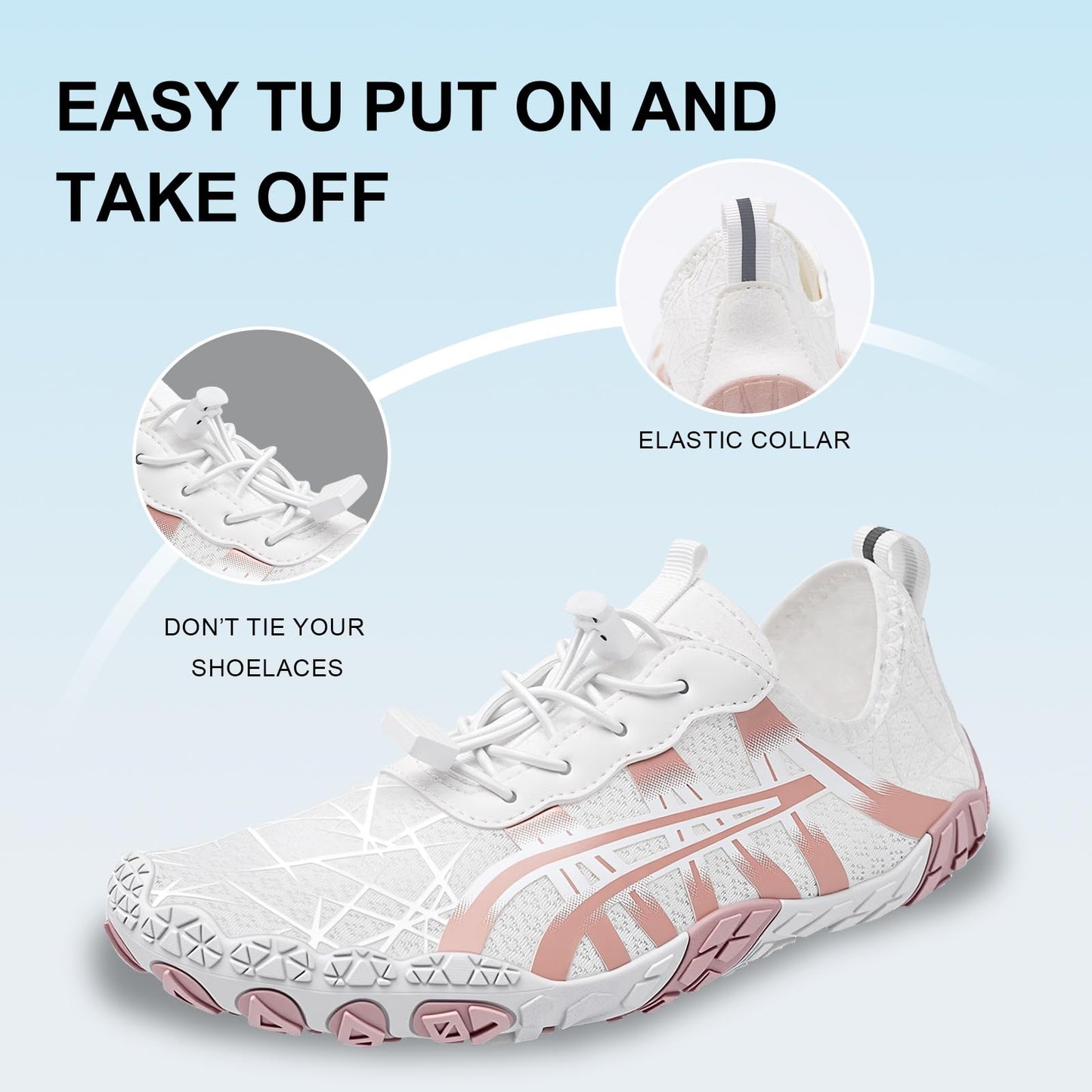 ELETON Barefoot Shoes Women Men Hiking Water Shoes Wide Toe Box Zero Drop