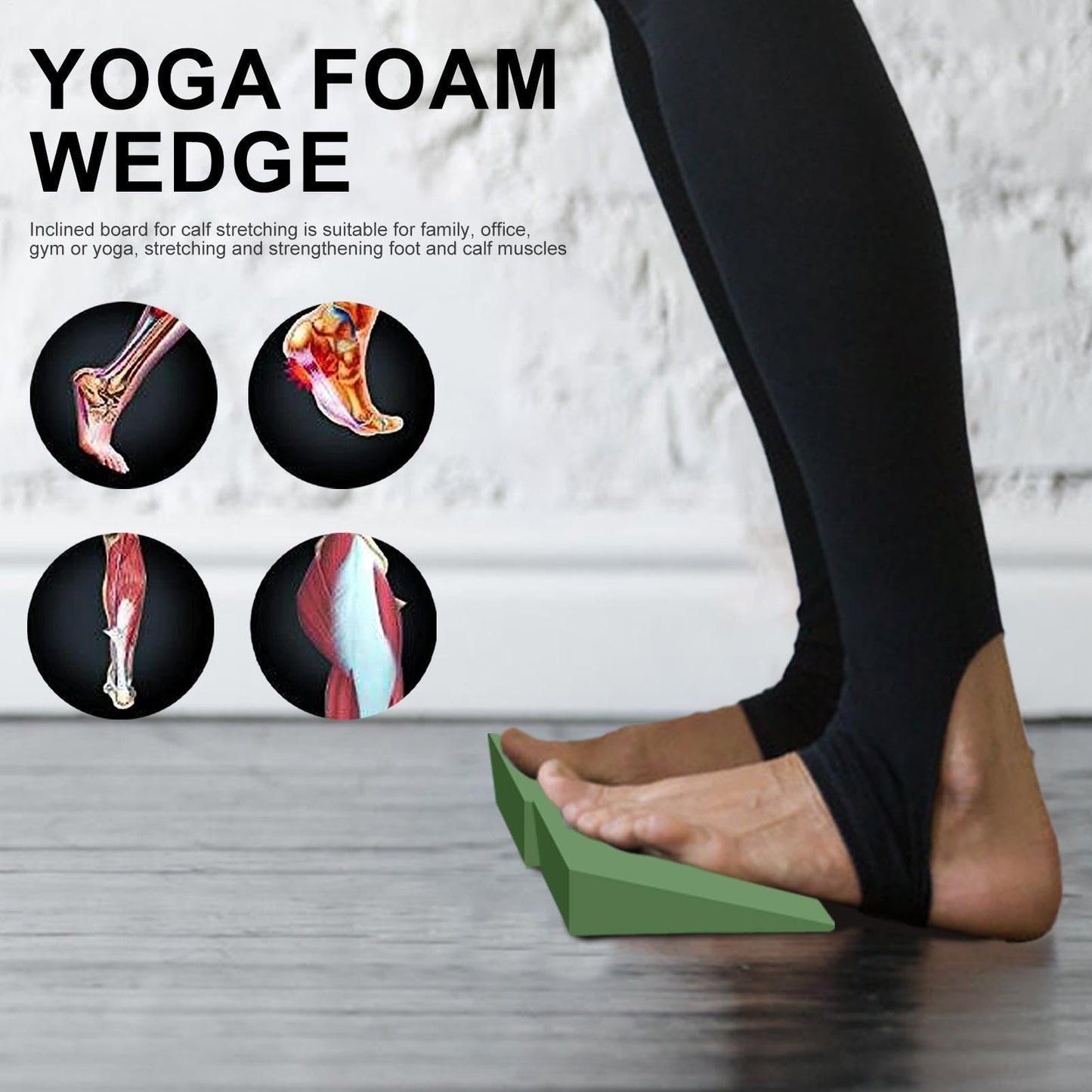 2 Pack Squat Wedge Blocks - Versatile Squat Wedge Block For Heel Elevated Squat, Slant Board For Calf Stretching, Anti-Slip Squat Ramps For Lower Body Strength, Ankle Knee Leg Stretcher, Yoga Blocks