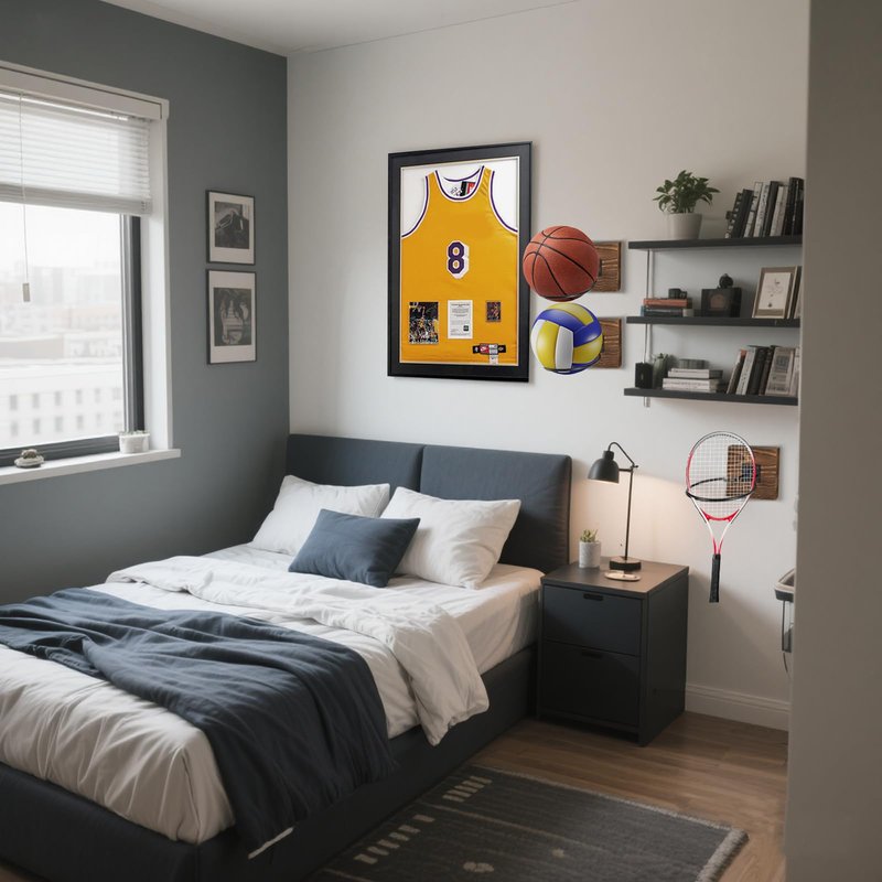 CRNHIGY Wall Mounted Basketball Hoops, Made of Solid Wood and Metal, can be Easily Installed, Suitable for Basketball, Soccer, Soccer Display Unit Storage