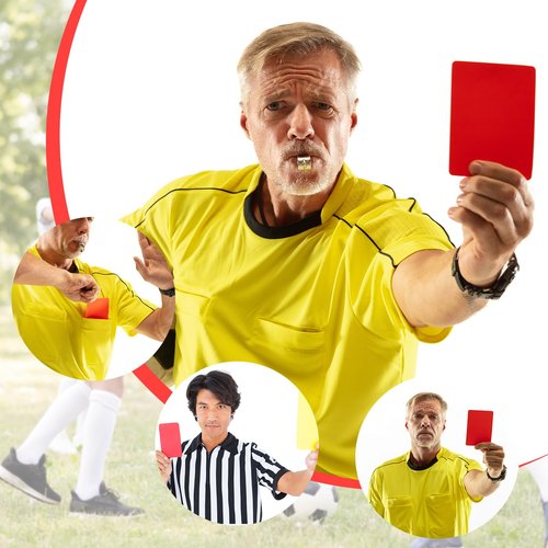 Tyqour 10Pcs Soccer Referee Card Kit Wear-Resistant Referee Card Sets Warning Red and Yellow Cards for Sports Games Soccer Volleyball Rugby Baseball All Levels of Play and Training
