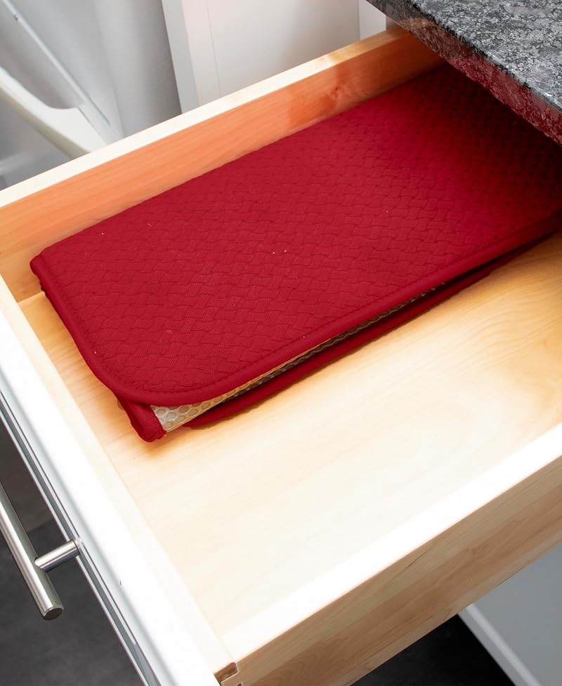 All-Clad Reversible Dish Drying Mat - 16x28 in, Chili (1pc) | Non-Slip, Absorbent