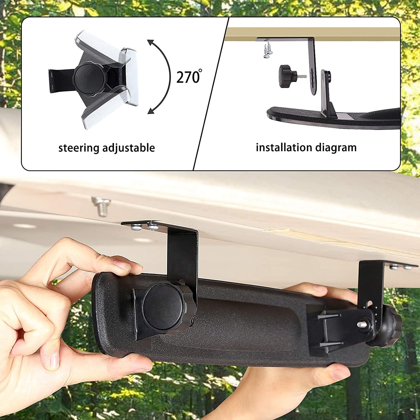 10L0L Golf Cart Mirrors Contains Folding Side Mirrors and Rear View Mirror Universal for Yamaha Club Car DS Precedent/EZGO TXT RXV