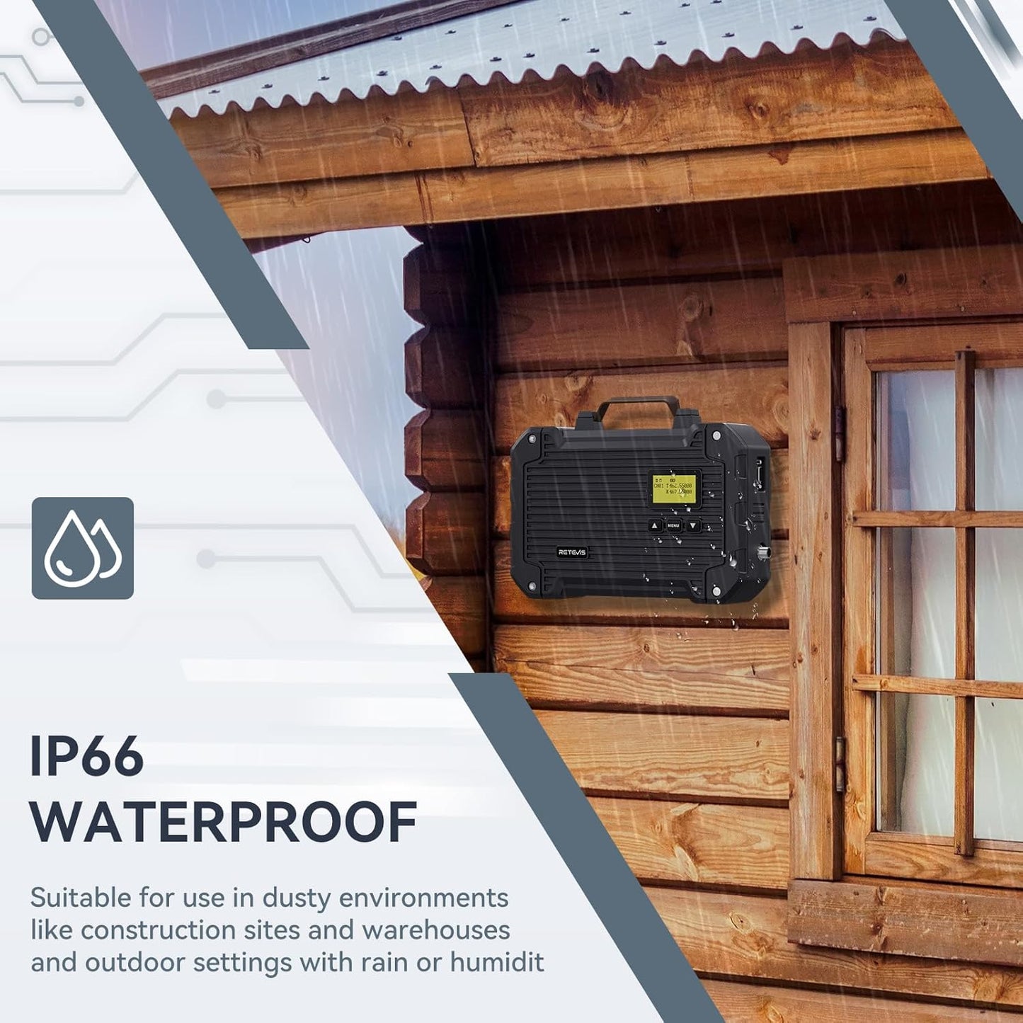 (3rd Gen RT97) Retevis RT97L Up to 25W GMRS High-Power Repeater, IP66 Waterproof, Long Range Base Station Compatible with Raspberry Pi for Farms, Remote Areas & Home Use (1 Pack)