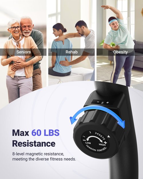 MERACH Recumbent Exercise Bike for Home with Smart Bluetooth and Exclusive App Connectivity, LCD, Heart Rate Handle, S08 Magnetic Recumbent Bikes, Black
