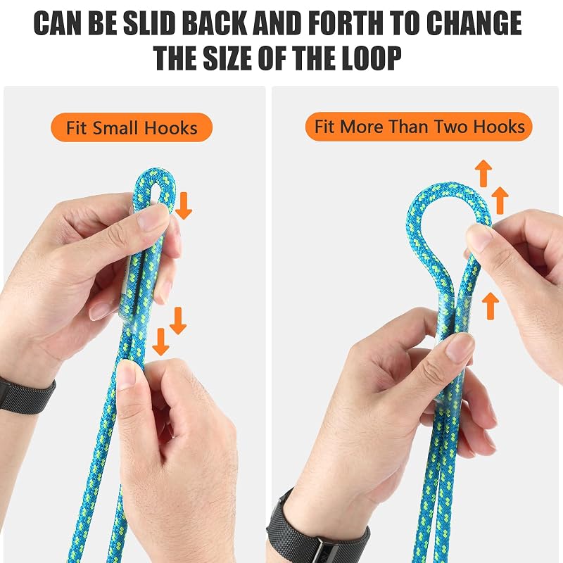 Prusik Loop 8mm Pre-Sewn 18 Inch Rope for Climbing - 24kN MBS, Blue Variation