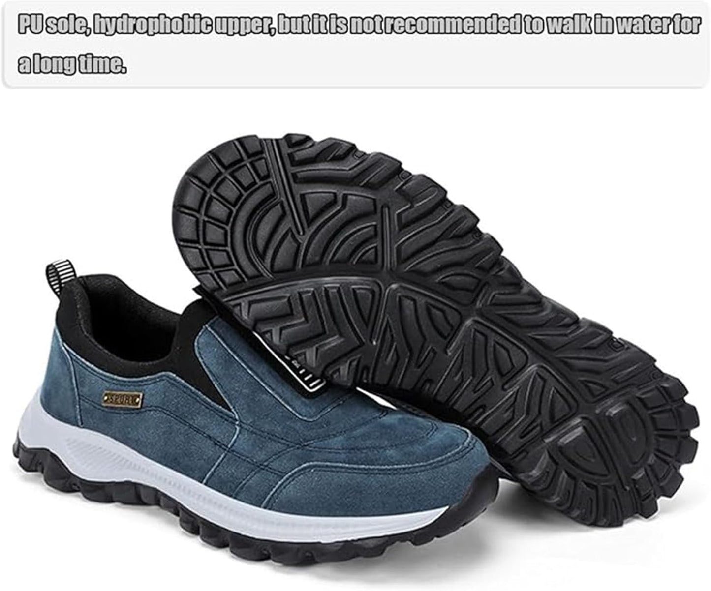 Ideacloth Shoes for Men, Orthopedic Comfortable Wide Fit Toe Anti-Slip Waterproof Walking Slip On Sneakers