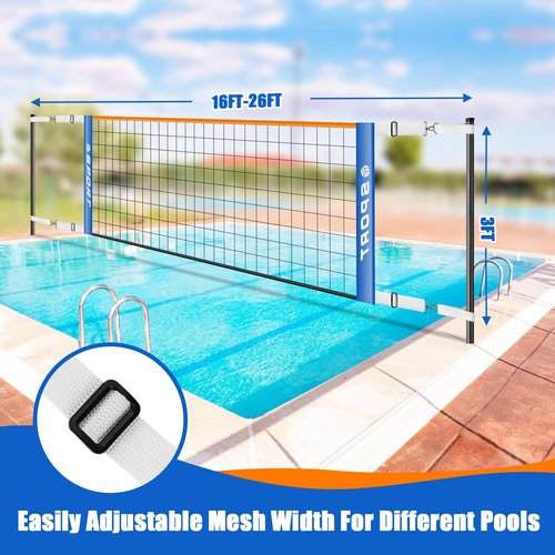 Furypiont Pool Volleyball Net for Indoor & Outdoor, Upgraded Weather Resistance Volleyball Net Replacement【Net Only】