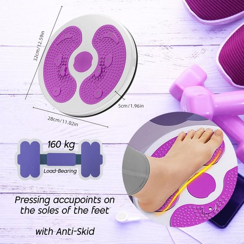 Twist Exercise Board – 11-Inch Core and Ab Twister for Balance and Rotation Training – Lightweight Fitness Equipment for Home or Gym – Durable Purple Design
