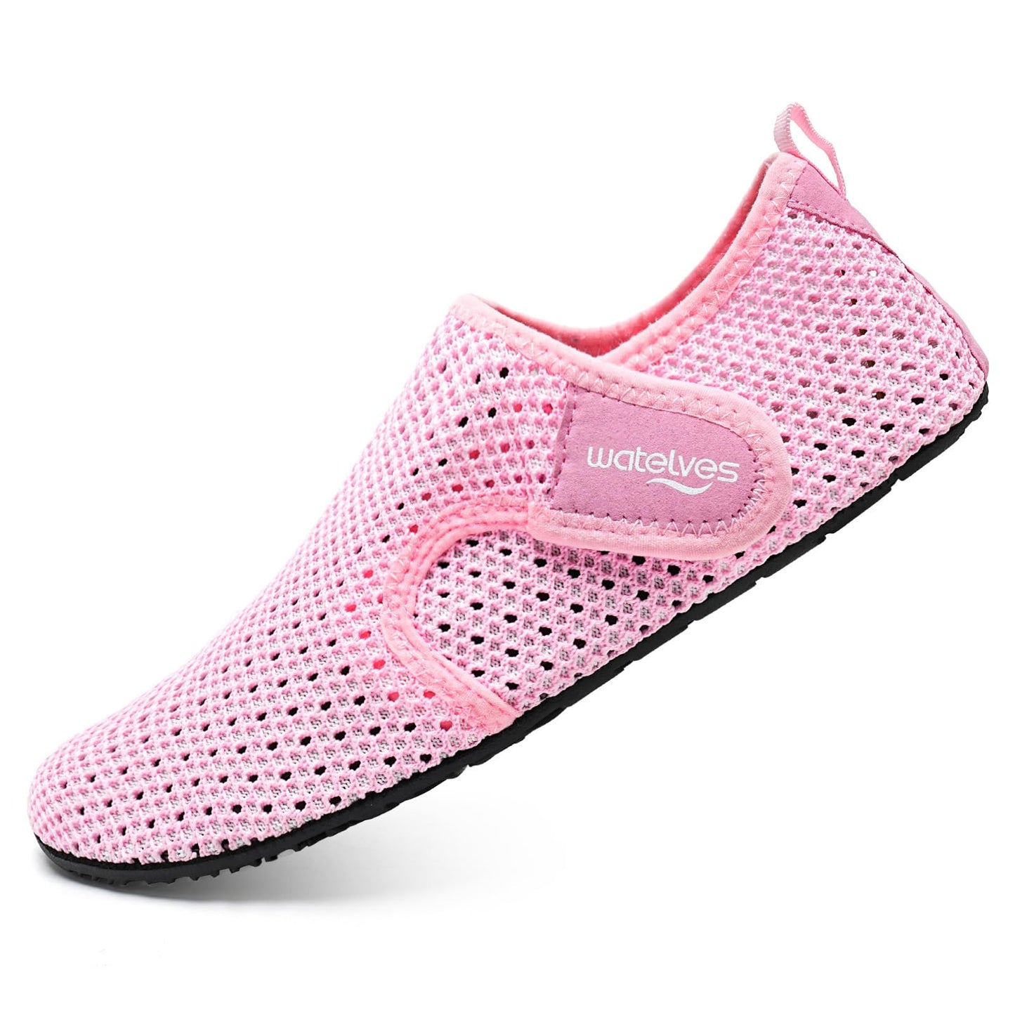WateLves Water Shoes for Women Men Swim Beach Aqua Socks Quick Dry Barefoot House Slippers Travel Shoes with Adjustable Magic Tape for Pool Diving Boating Yoga Surf(Pink,36/37)