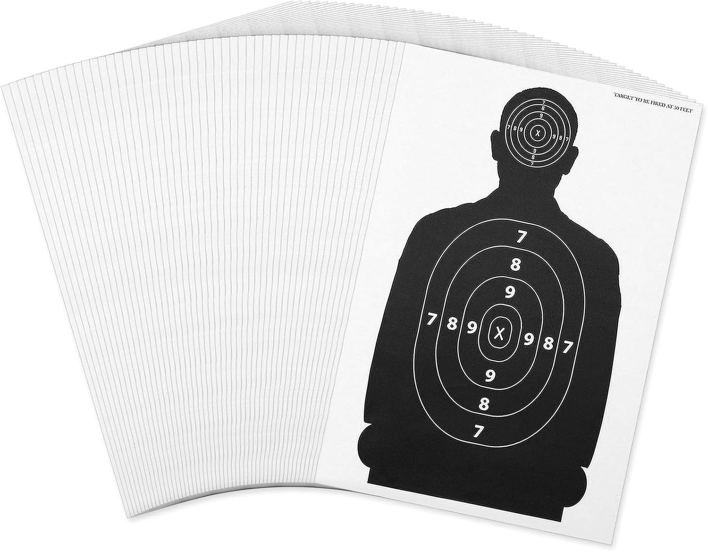 Juvale 50 Paper Targets for Shooting Range Practice - 17 x 25 Inch Silhouette Style Shooting Targets with Dual Scoring Zones for Airsoft BB Pellet Gun Training