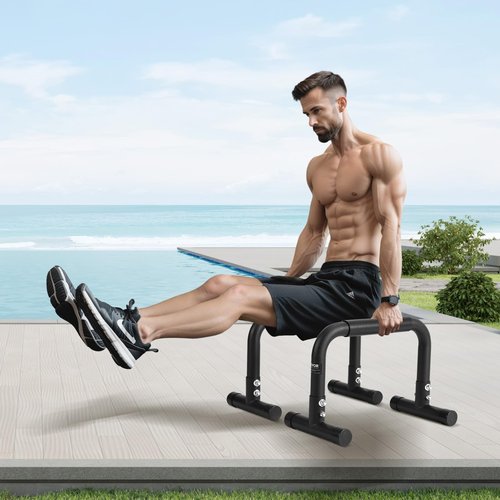 VEVOR Dip Bars, 500LBS Strong Load Capacity, Heave Duty Parallette Push Up Stand, Fitness Workout Dip Bar Station Stabilizer Stand Station, Parallel Bars for Strength Training Gym Home and Office