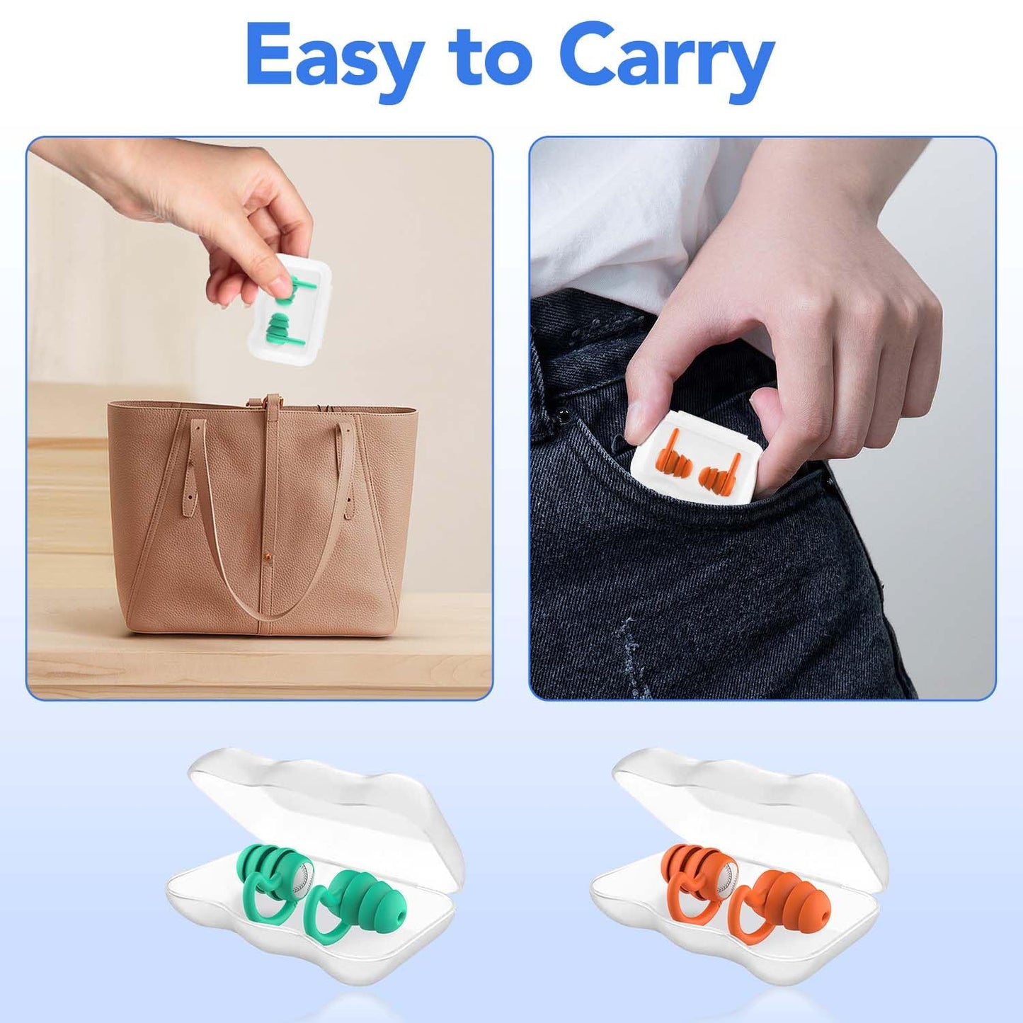 Swimming Ear Plugs Waterproof Earplugs - 2 Pairs Silicone Swim Ear Plugs for Adult Kids, Water Sports Earplugs for Showering, Bathing, Surfing - Keep Ear Water Out