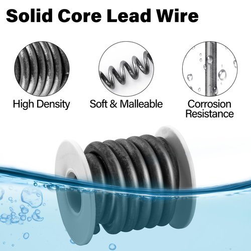 Dr.Fish Solid Core Lead Wire 1LB,High-Density Fishing Line Soft Sinker Weight Dragging Drifting Fly Tying Crafting Material 1/4"