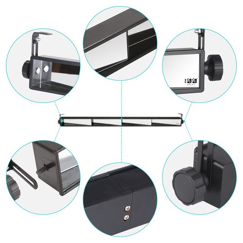 10L0L Golf Cart 4-Panel Wide Angle Rear View Mirror - Universal Fit for Yamaha, Club Car, EZGO, Eliminate Blind Spots