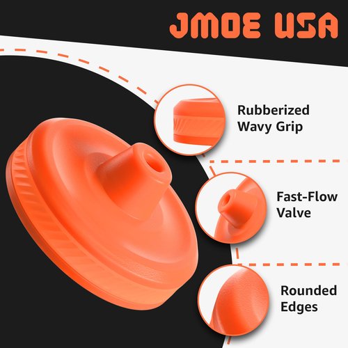 Jmoe USA Improved Lid For Gatorade Water Bottle | Fits Squeezable 32 oz and 30 oz Versions | Faster Flow Valve and Easy Twist Grip | Made With Food-Grade Materials (1-Pack)