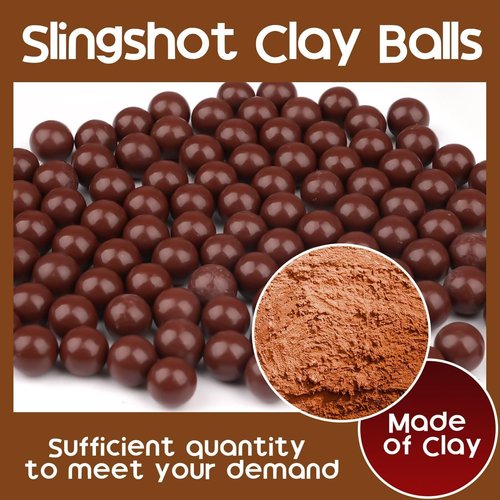 Biodegradable Clay Slingshot Ammo for 3/8 Inch - Straight & Precise Practice Slingshot Ammo - 500pcs Nontoxic Pocket Slingshot Ammo