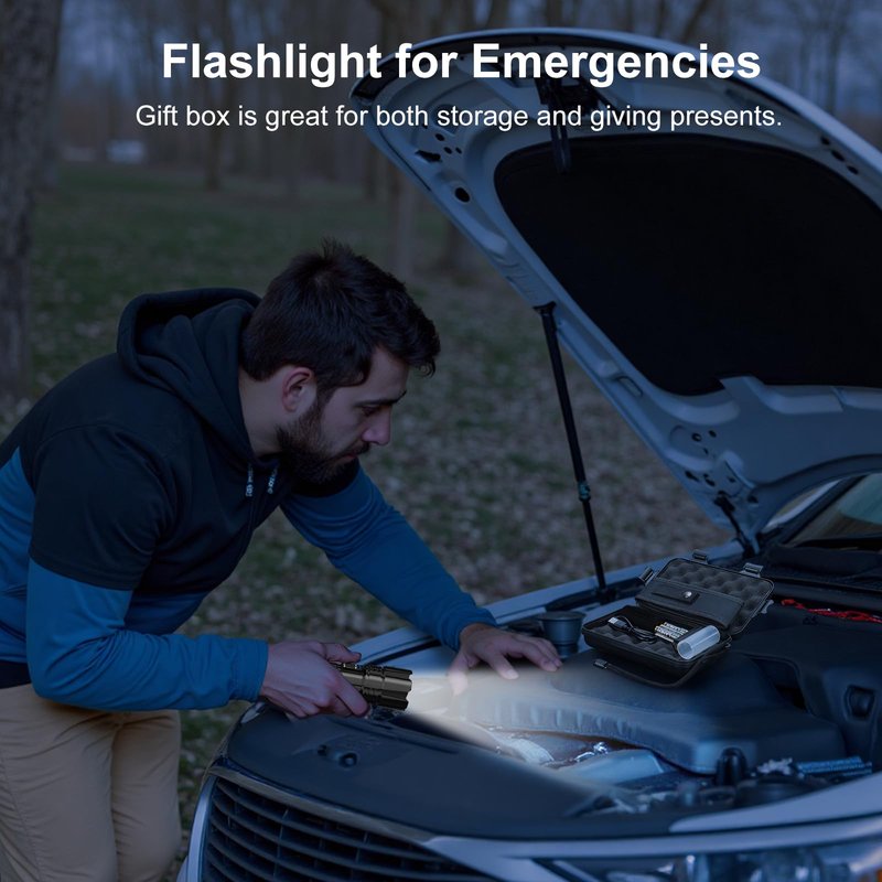 Flashlight 10000 High Lumens Rechargeable - 30W Super Bright LED Flash Light | 5000ft Beam & 12H Long Lasting USB C High Powered Handheld Police Flashlight for Home, Camping, Hiking, Emergency