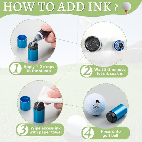 Hatchaa Custom Golf Ball Stamp Marker, Self-Inking Golf Ball Personalized Stamp with Monogram Logo Design, Durable Waterproof Golf Ball Marking Gift for Golf Lover Men & Dad Husband, Golf Balls Stamp