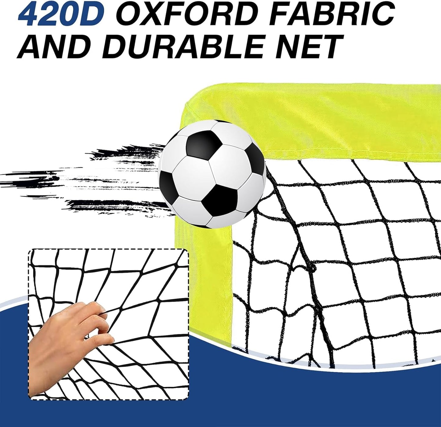 2 Pack 4' x 3' Soccer Goal Net Set, Pop Up Kids Practice Soccer Goals for Indoor and Outdoor.Portable Soccer Net with Carrying Bag & Ground Pegs, Perfect for Backyard, Field, Court