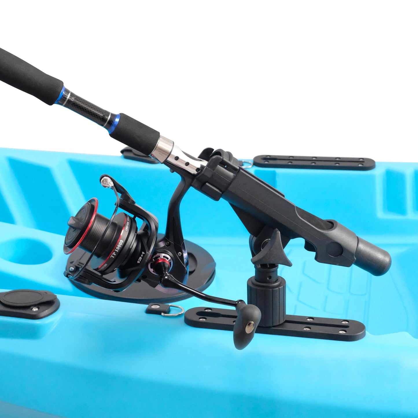 2 Pack Fishing Rod Holder with Track Mount Universal T-Shaped Screw Mounted on Rail for Kayak, Canoe, Fishing Boat (2Pack Rod Holders)