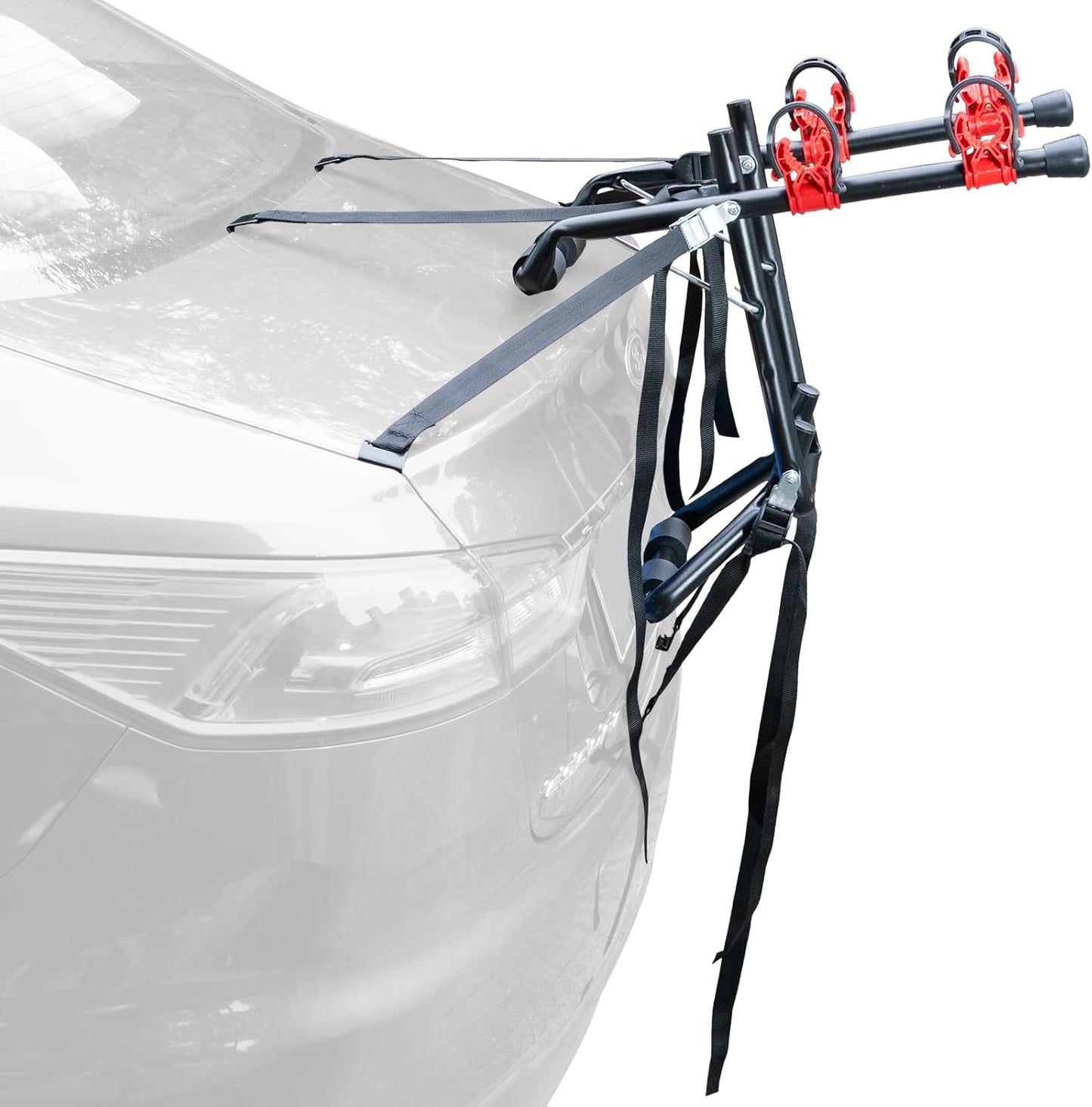 2 Bike Hitch Mount Rack for Car, Truck, SUV, Minivan with 1-1/4" & 2" Hitch, Bicycle Carrier Racks with Straps Red