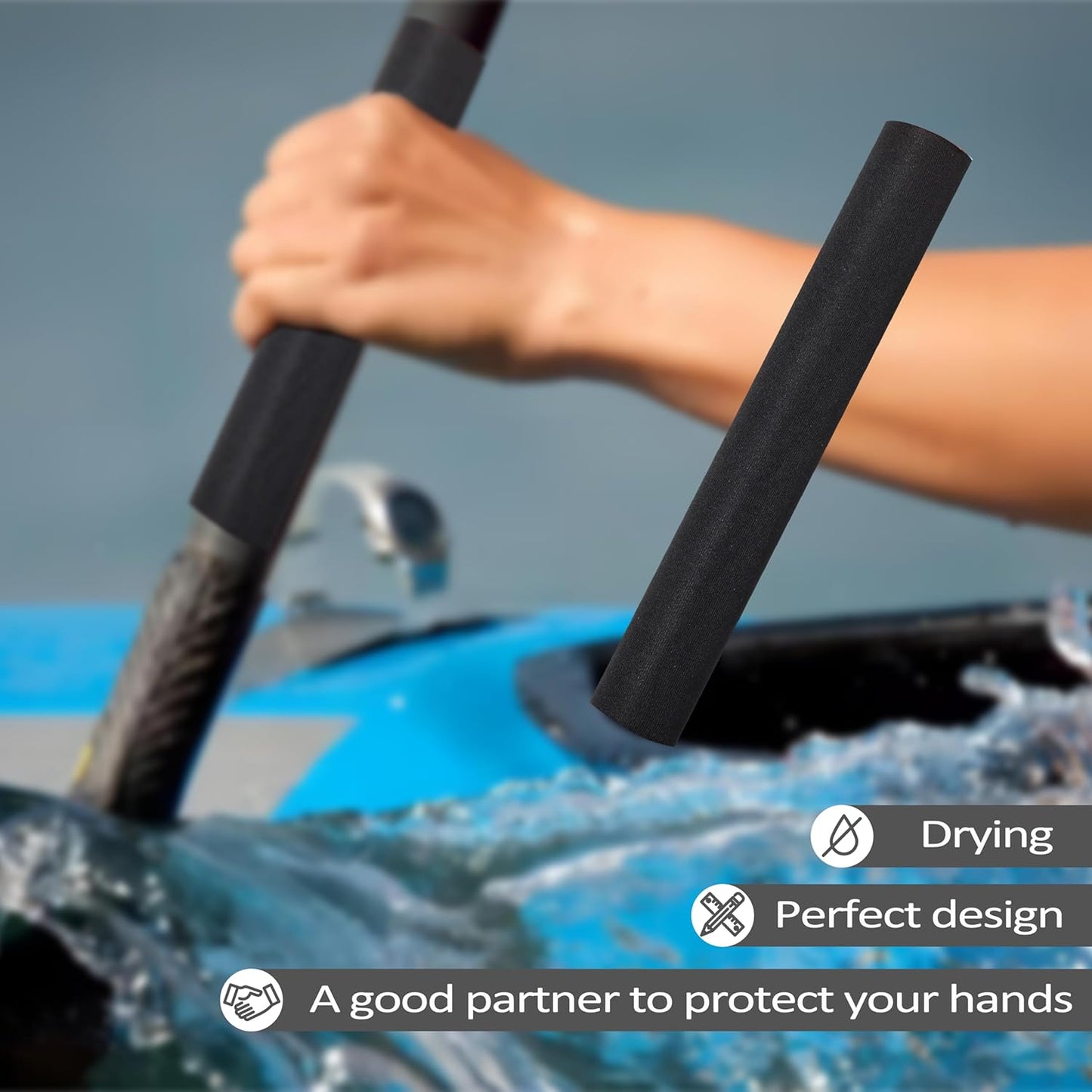Kayak-Paddle-Grips-2-Pack - No-Slip Oar-Grip for Take-Apart Paddles,Blister Prevention Kayaking Accessories(Diameter 30mm/1.18 inches)
