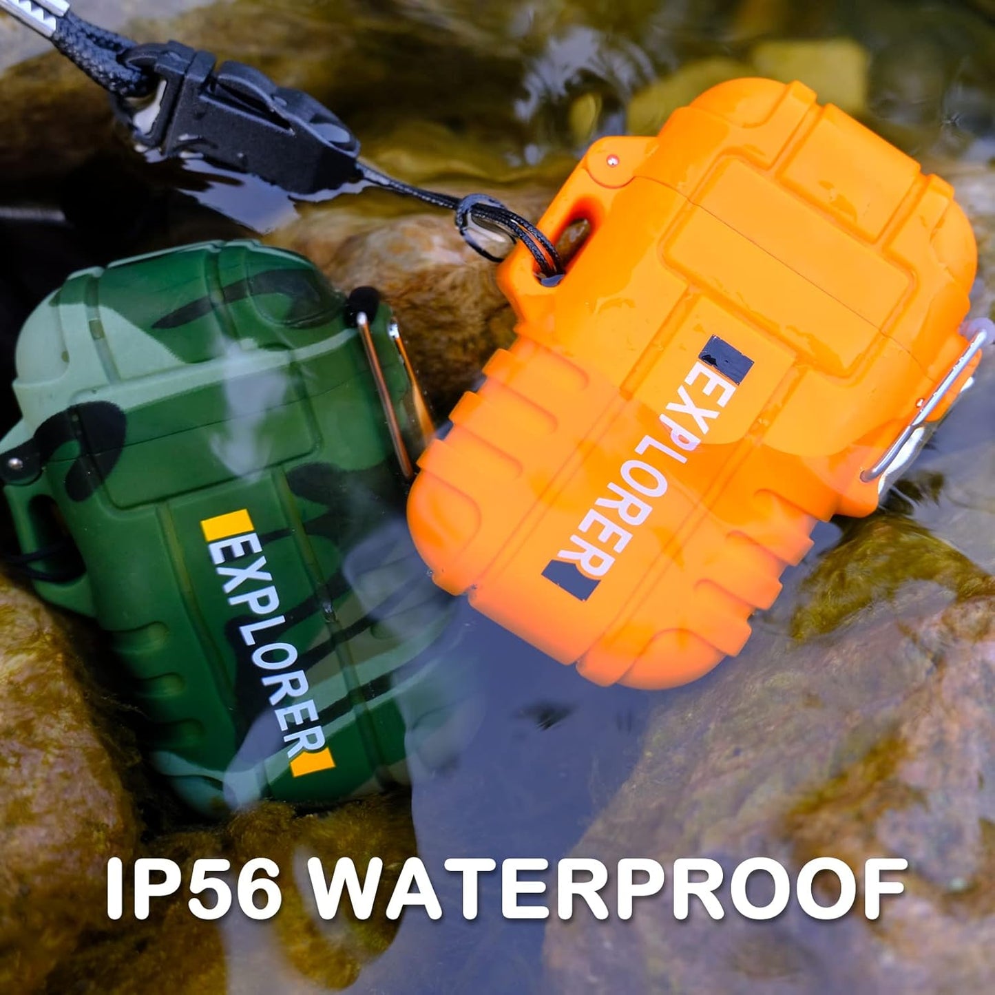 2 Pack Waterproof Lighter Outdoor Windproof Torch Lighters Dual Arc Butane Electric Lighters USB Rechargeable Lighters Flameless Plasma Lighter Camping Hiking Adventure Survival Tactical Gear