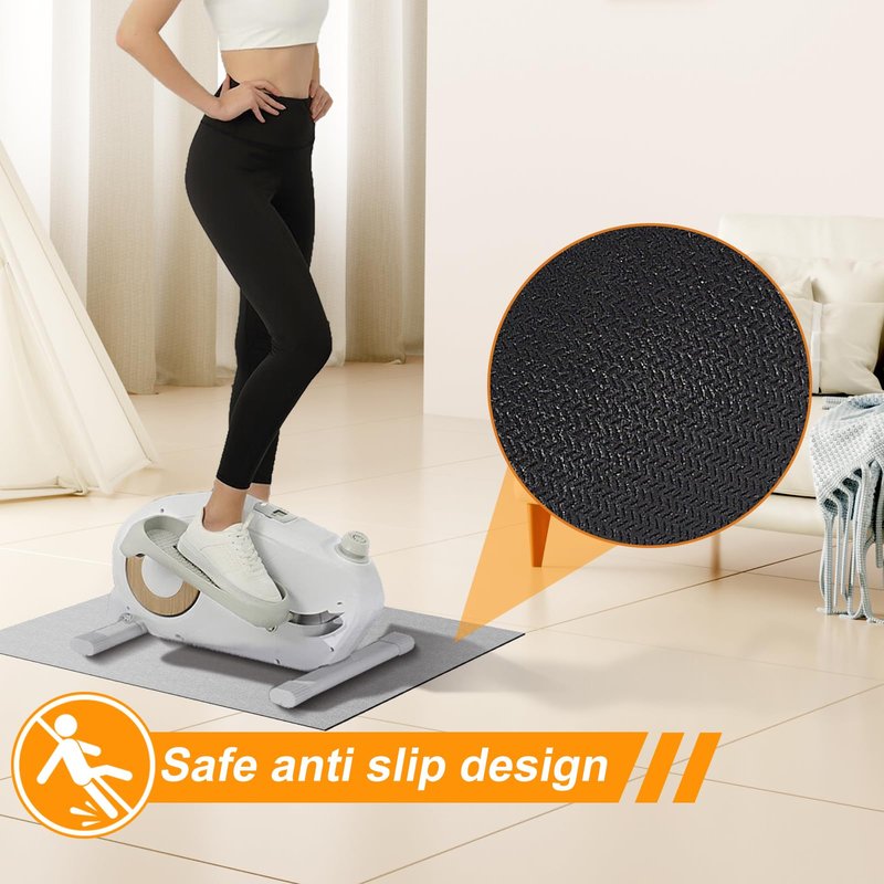 Wiojtry Non-Slip Mat for Under Desk Elliptical and Portable Floor Bike, Elliptical Mats for Seniors Home Sports Mats and Mini Elliptical Exercise Bikes, Ellipse Machine Mat